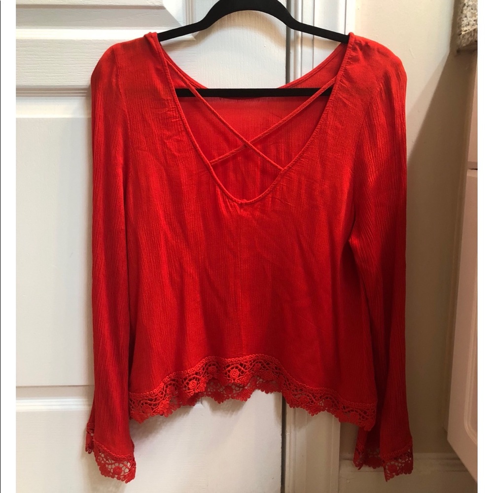 Long sleeve H&M shirt with lace embellishments